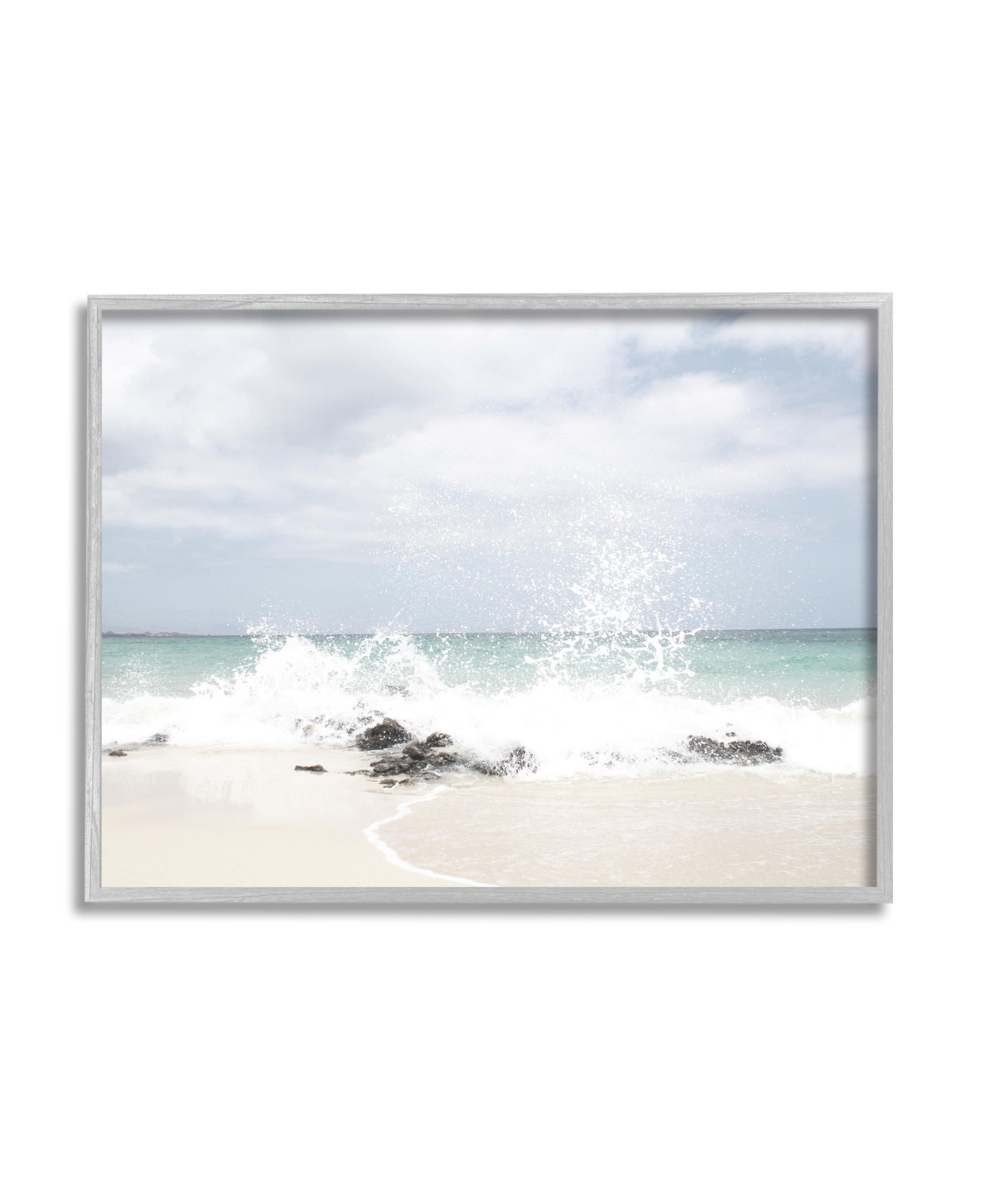 Stupell Industries Beach Coast Wave Splash Framed Giclee Art, 16" X 1.5" X 20" In Multi-color