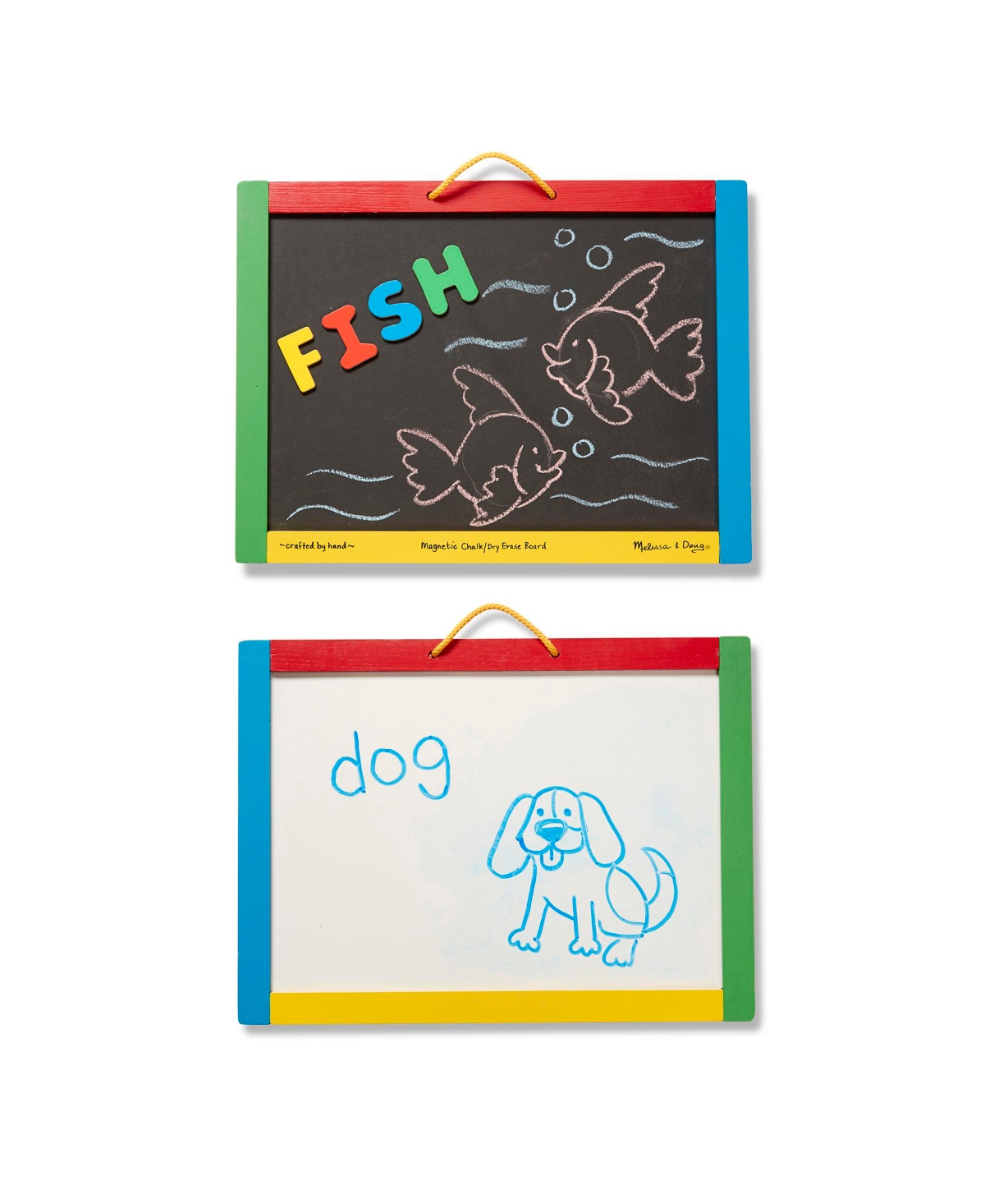 Shop Melissa & Doug Magnetic Chalkboard And Dry-erase Board With 36 Magnets, Chalk, Eraser, And Dry-erase In Multi