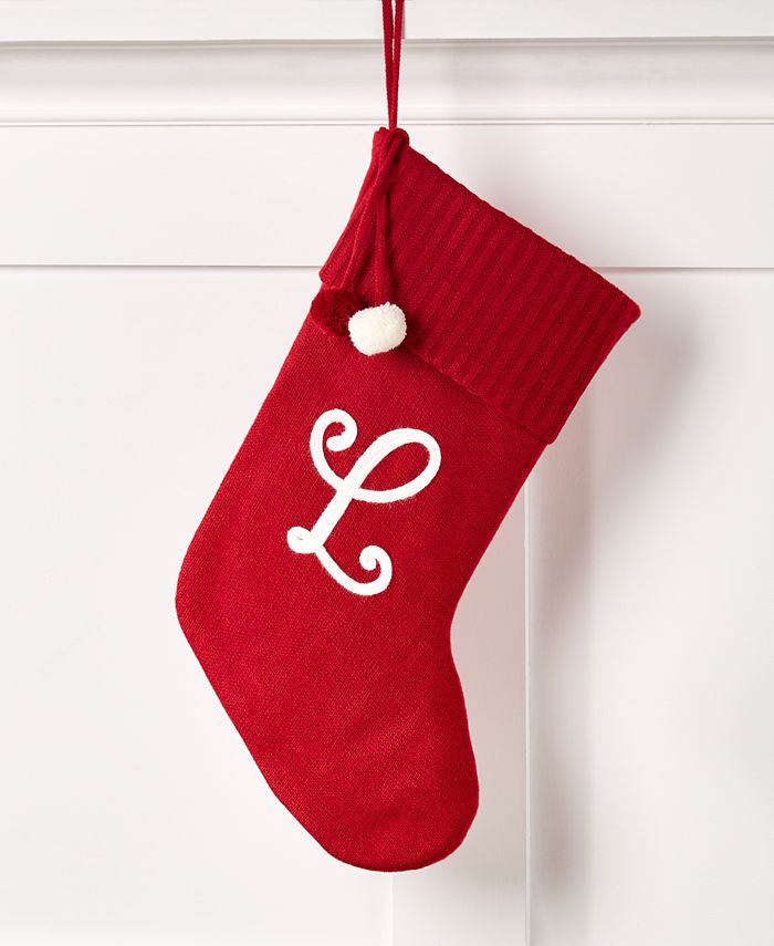 Holiday Lane Stockings L Initial Stocking, Created for Macy's Macy's