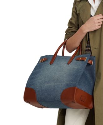 Devyn Denim with Leather Trim Extra-Large Tote Bag