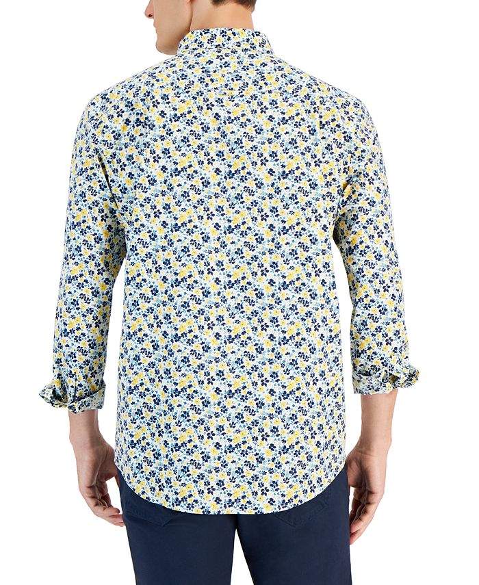 Club Room Men's Chapman Floral Poplin Long Sleeve Shirt, Created for ...