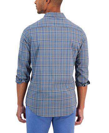 Men's Regular-Fit Usher Tech Plaid Woven Shirt, Created for Macy's