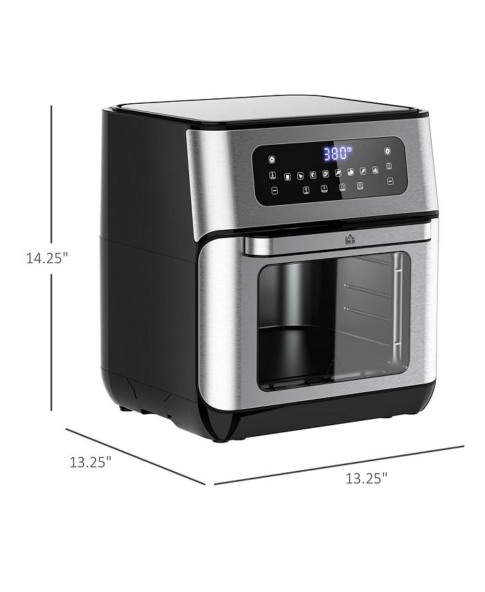 HOMCOM 10L Heißluft-Ofen Zum Grillen Backen Und Frittieren Timer 1000w Spuelmaschinenfest 800 202v90cw