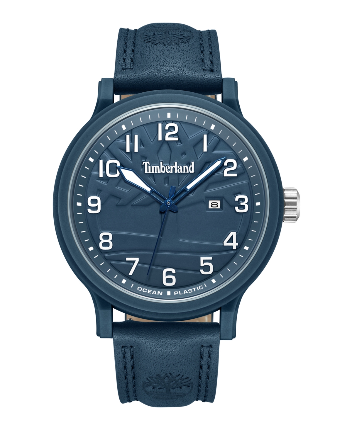 Men's Quartz Driscoll Dark Blue Genuine Leather Watch 46mm - Blue