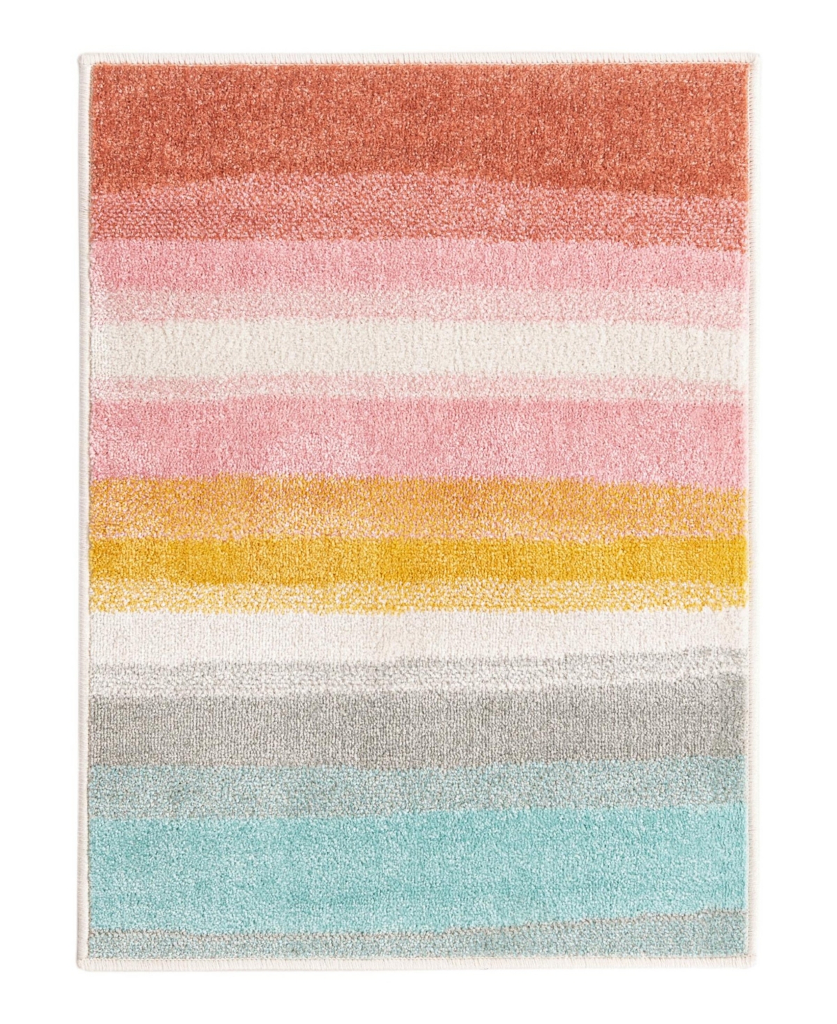 Bayshore Home Campy Kids Pastel Abstract Rainbow 2'2" X 2'11" Area Rug In Multi