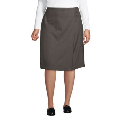Lands' End Plus Size School Uniform Solid A-line Skirt Below the