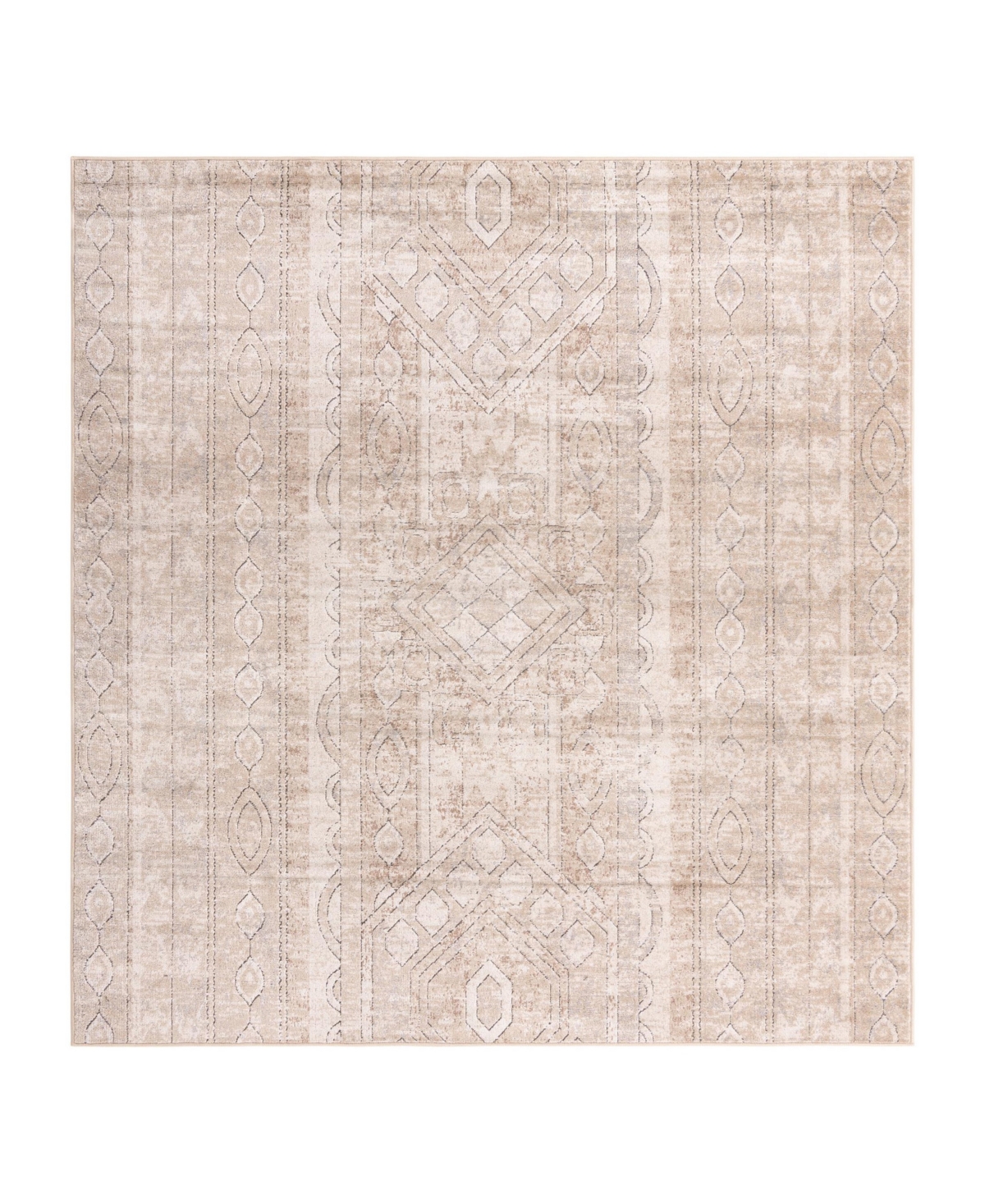 Bayshore Home Wheeler Wlr-06 8' X 8' Square Area Rug In Ivory