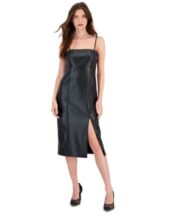 Leather best sale dress macys