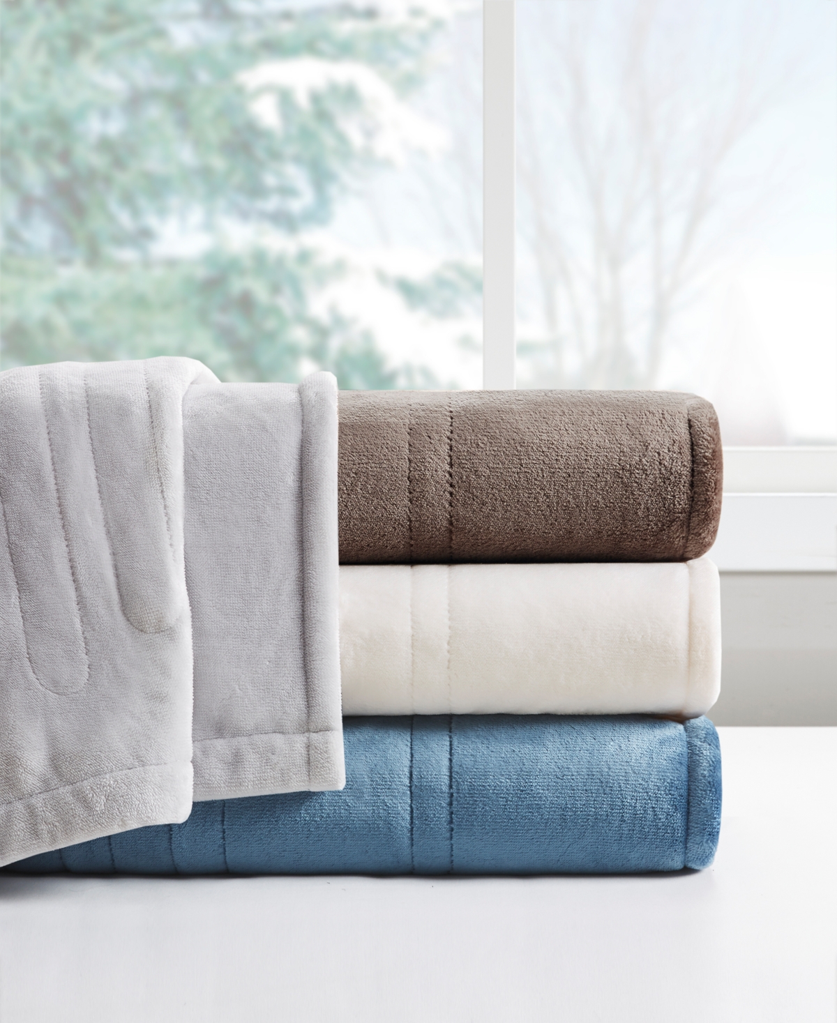 Premier Comfort Luxury Plush Heated Blanket, Full, Exclusively At Macy's In Brown