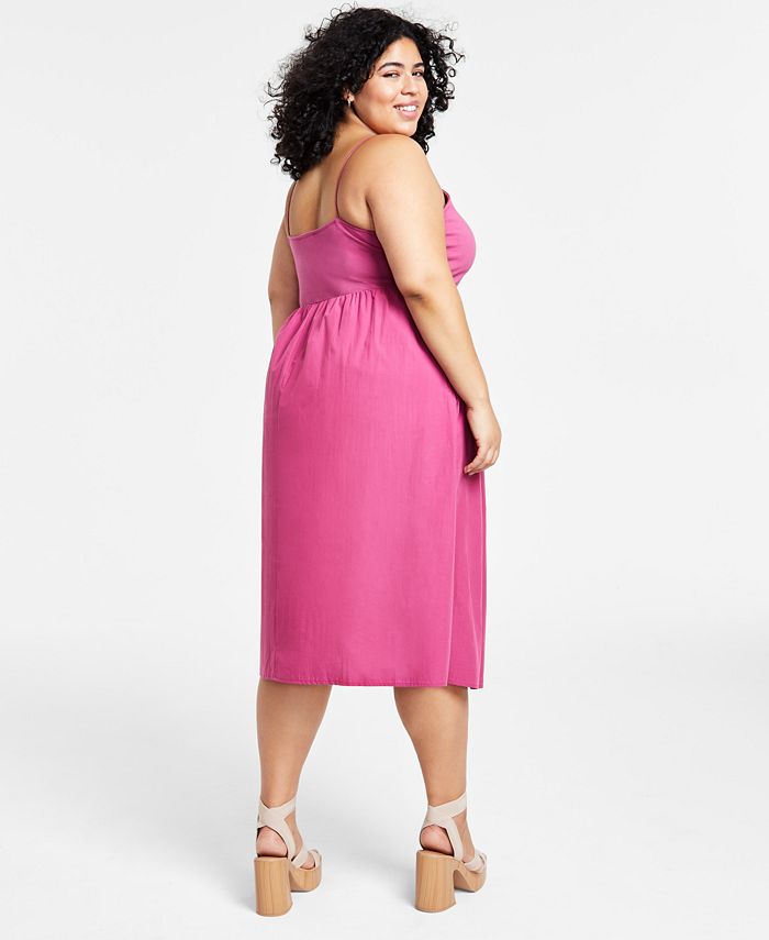 And Now This Trendy Plus Size Cotton MixedMedia Midi Dress Macy's