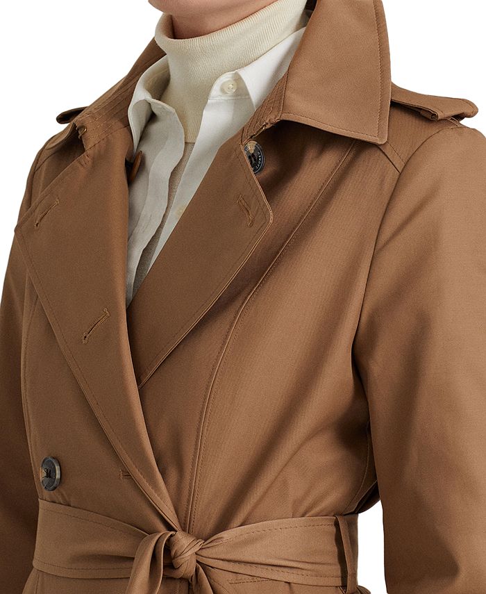 Lauren ralph lauren belted water resistant trench coat 2025