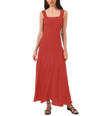 Vince Camuto - Paneled Smocked-Back Challis Tank Dress