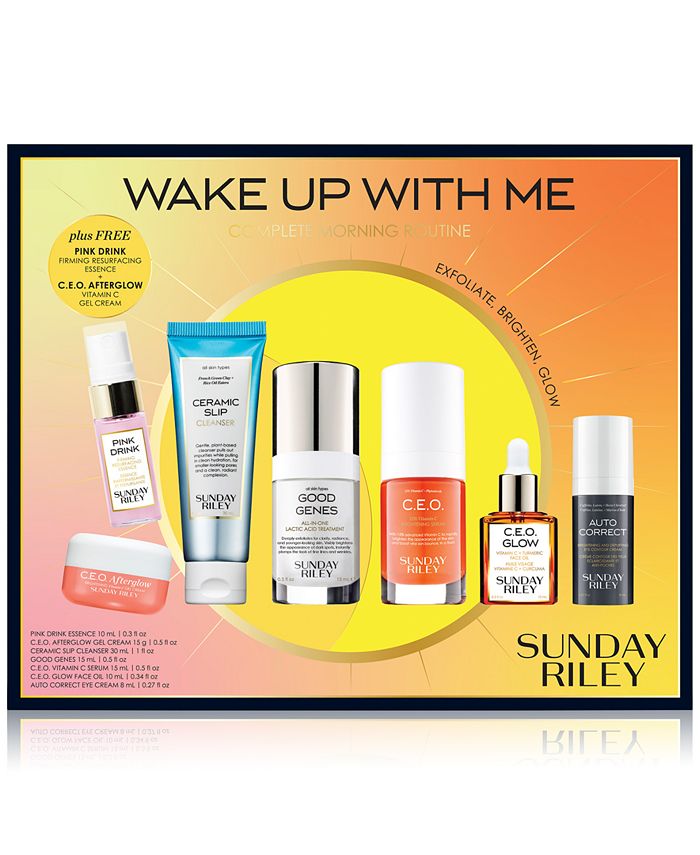 Set of 7 Sunday Riley 7-Pc. Wake Up With Me Complete Morning Routine Skincare Set