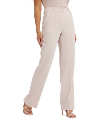 GUESS - Women's Carla Stretch Crepe Straight-Leg Pants
