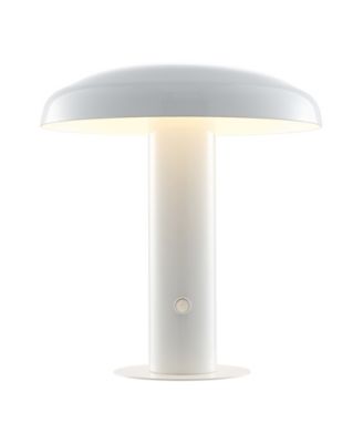 Suillius 11" Contemporary Bohemian Rechargeable, Cordless Iron Integrated LED Mushroom Table Lamp