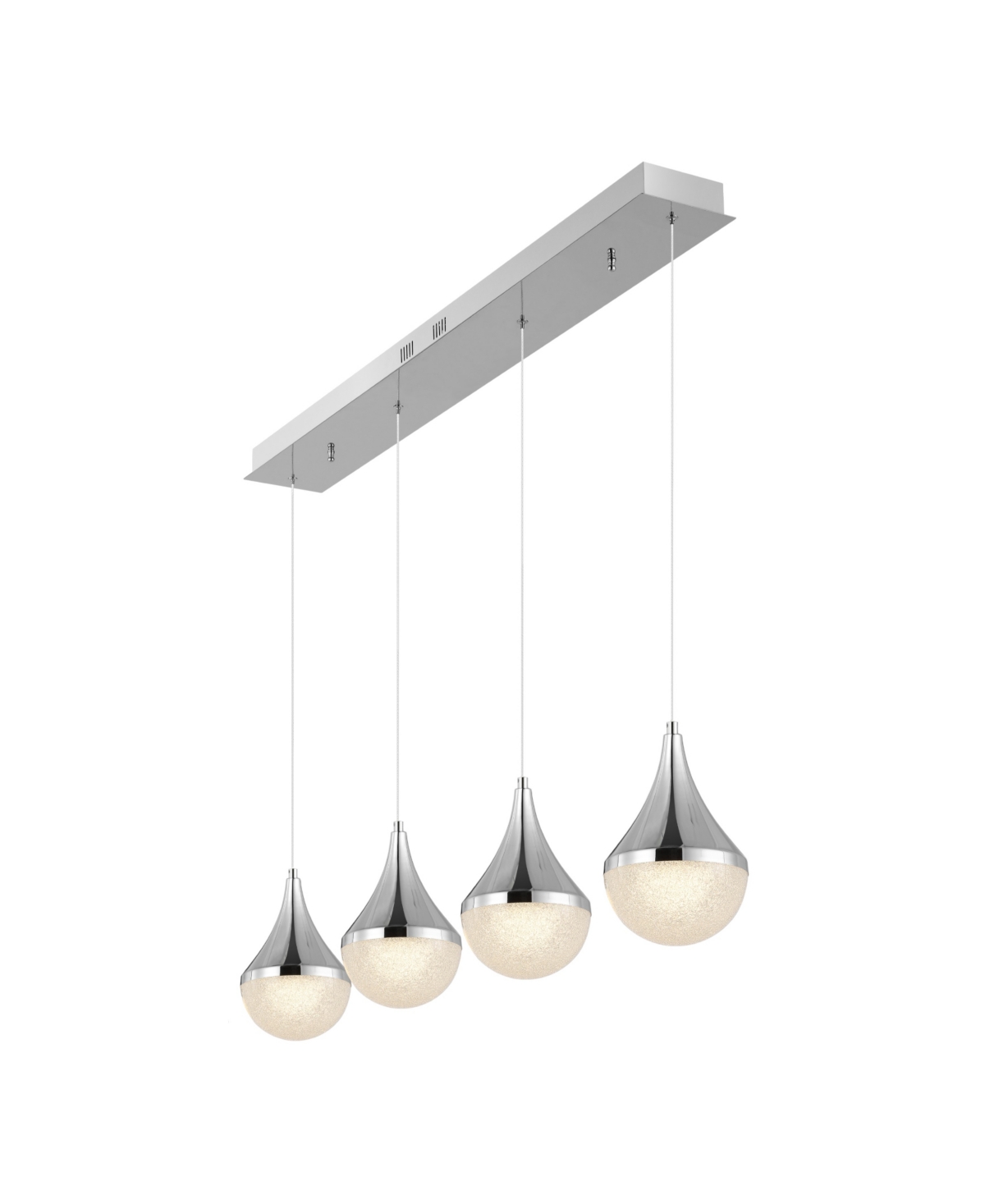 Jonathan Y Elena Teardrop 47" 4-light Modern Mid-century Iron, Acrylic Integrated Linear Led Pendant In Chrome