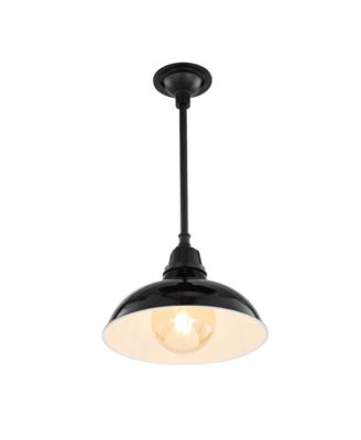 Jasper 12.25" 1-Light Farmhouse Industrial Indoor, Outdoor Iron LED Pendant