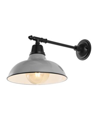 Wallace 12.25" 1-Light Farmhouse Industrial Indoor, Outdoor Iron LED Victorian Arm Outdoor Sconce