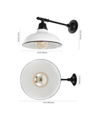 Wallace 12.25" 1-Light Farmhouse Industrial Indoor, Outdoor Iron LED Victorian Arm Outdoor Sconce