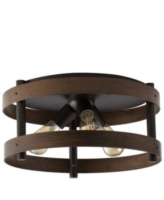 Cooper 16" 3-Light Farmhouse Industrial Iron LED Flush Mount