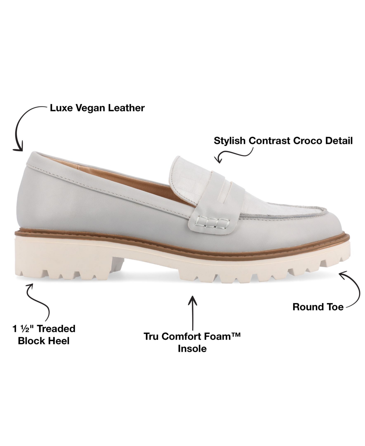 Shop Journee Collection Women's Kenly Slip-on Loafers In Gray Croco