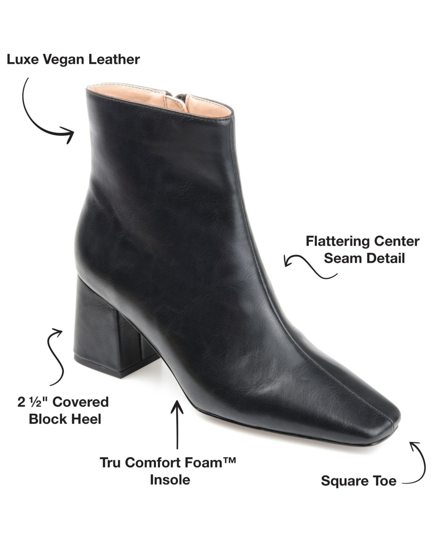 Женские ботинки Journee Collection Haylinn Block Heel Dress Booties, цвет: Чёрный — фото 7