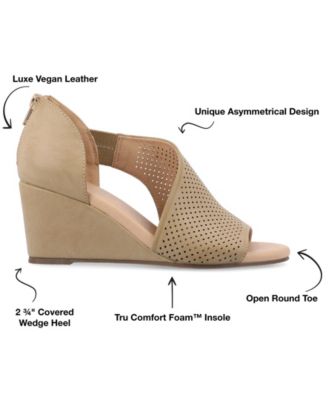 Women's Aretha Perforated Peep Toe Wedge Sandals