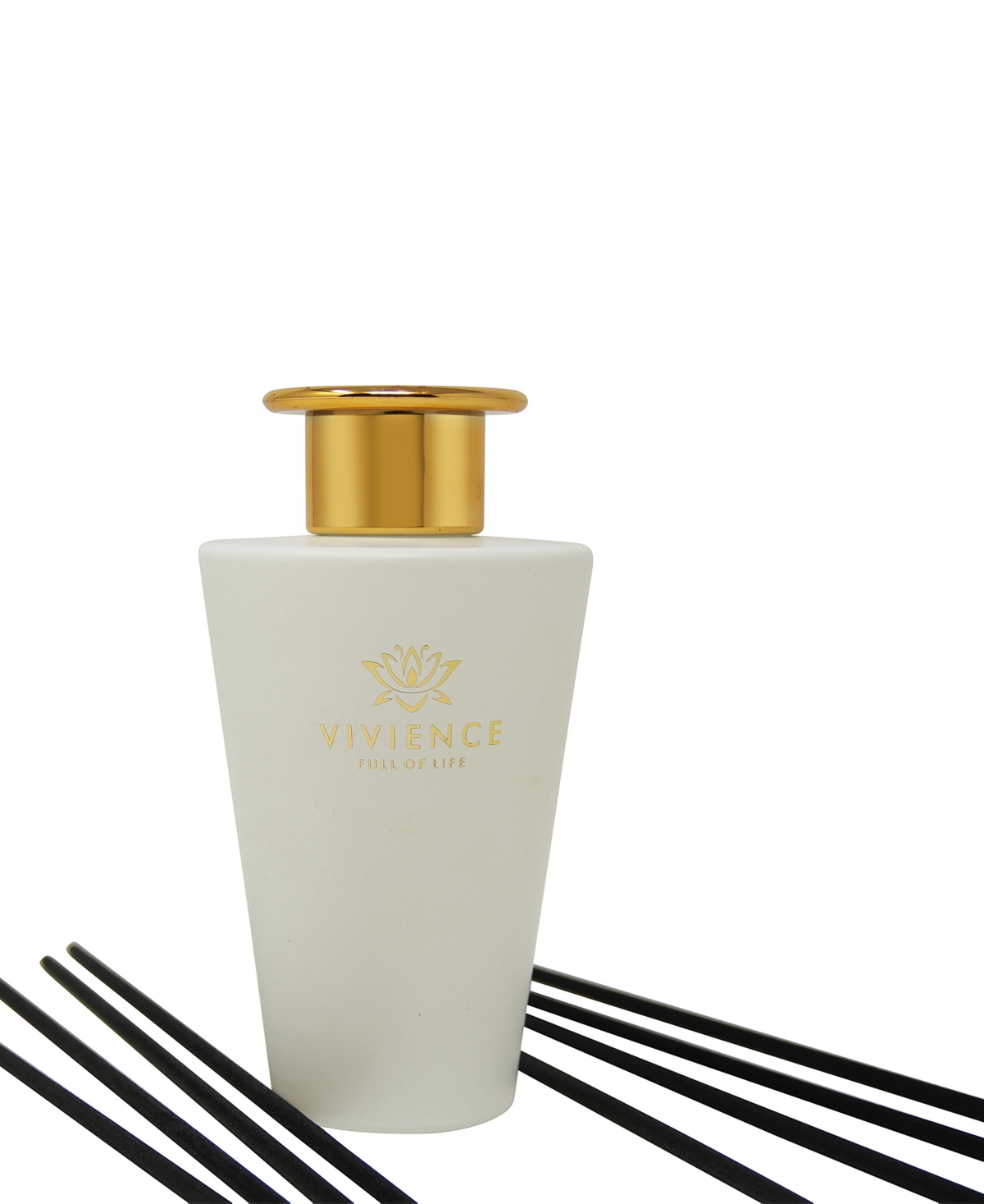 Vivience Bottle Gold-Tone Cap Reed Diffuser, 