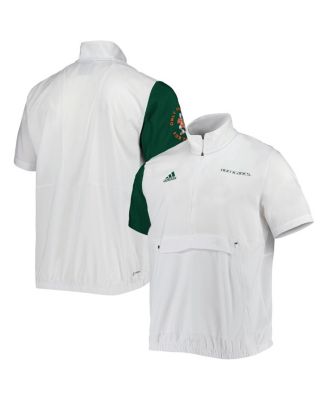 Men's White Miami Hurricanes M STM AEROREADY Half-Zip Jacket