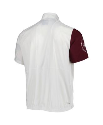 Men's White Mississippi State Bulldogs M STM AEROREADY Half-Zip Jacket