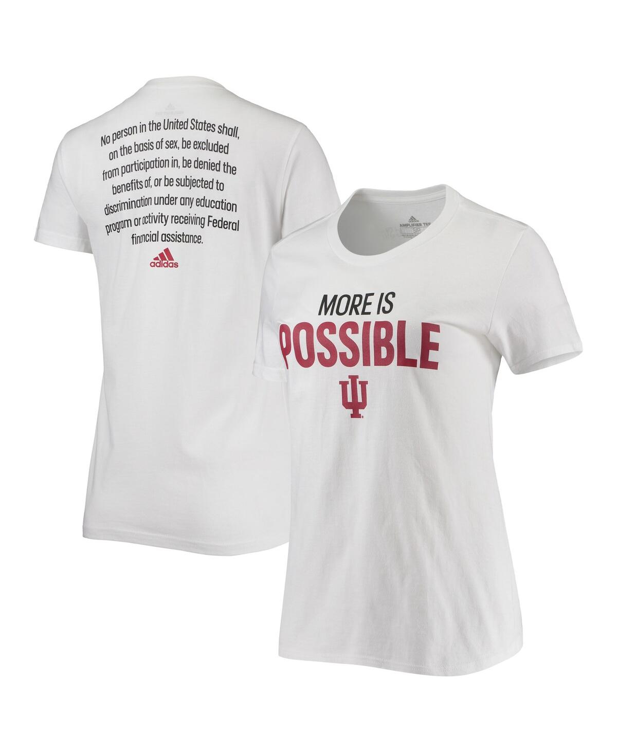 Women's adidas White Indiana Hoosiers More Is Possible T-shirt - White