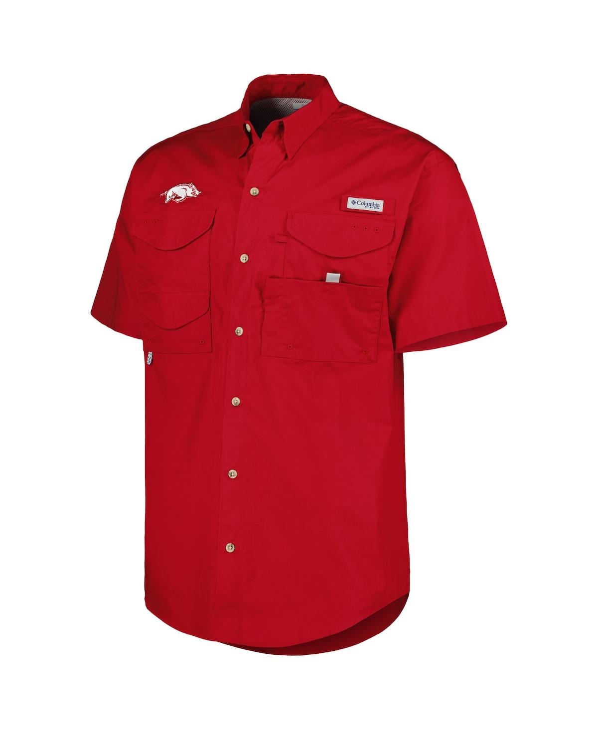 Shop Columbia Men's  Cardinal Arkansas Razorbacks Bonehead Button-up Shirt