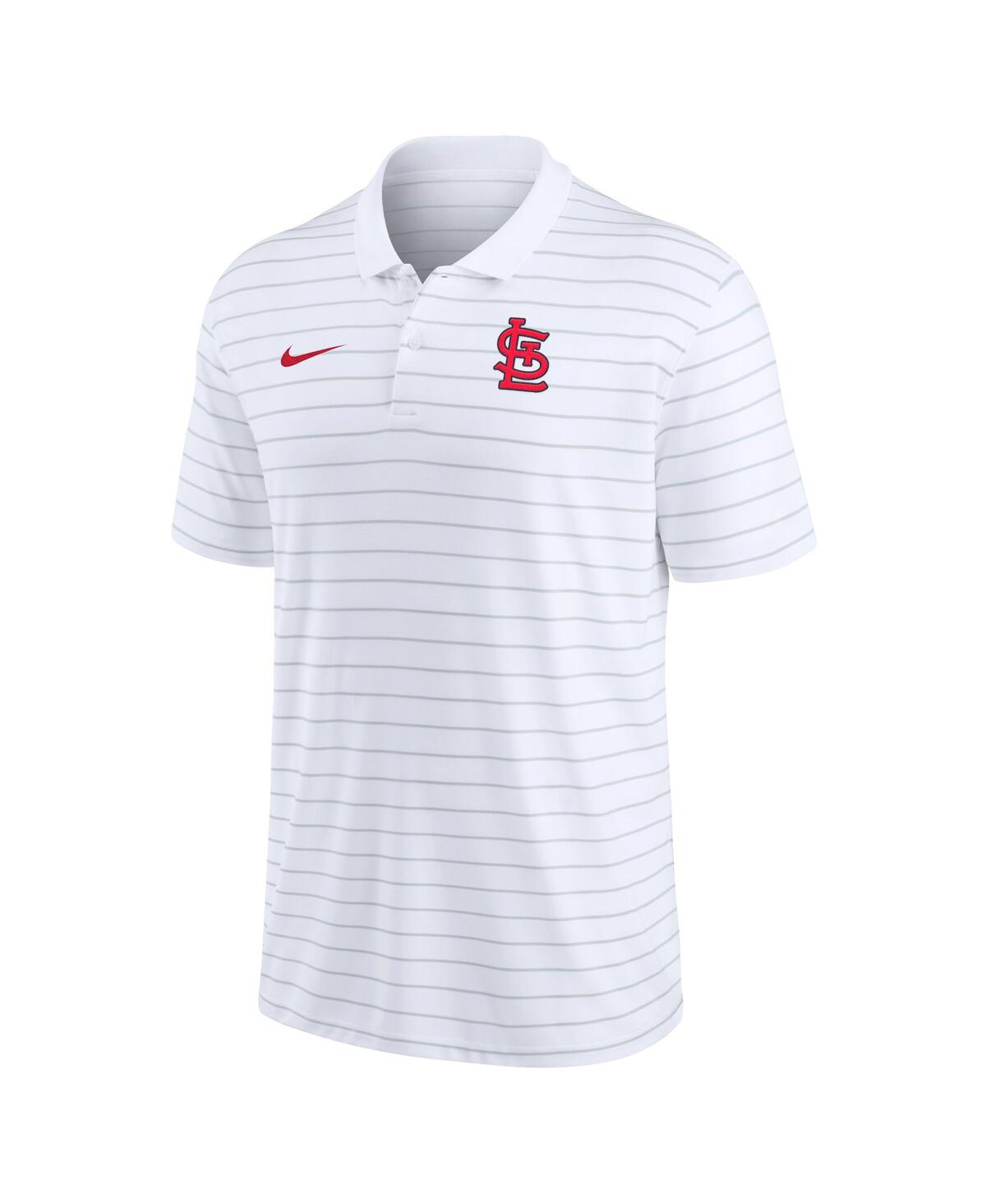Shop Nike Men's  White St. Louis Cardinals Authentic Collection Victory Striped Performance Polo Shirt