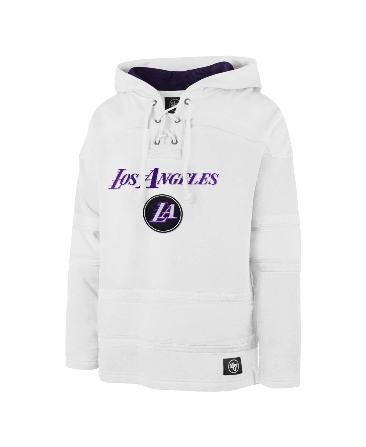 Men's '47 BrandLos Angeles Lakers 2022/23 Pregame Mvp Lacer Pullover Hoodie - City Edition - White