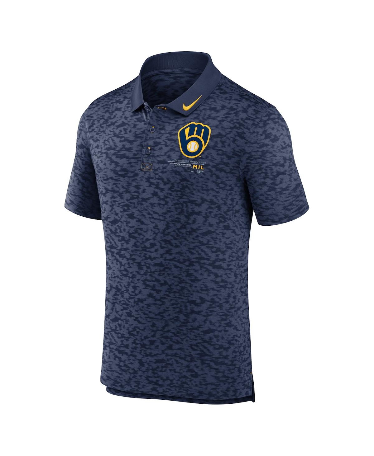 Shop Nike Men's  Navy Milwaukee Brewers Next Level Polo Shirt