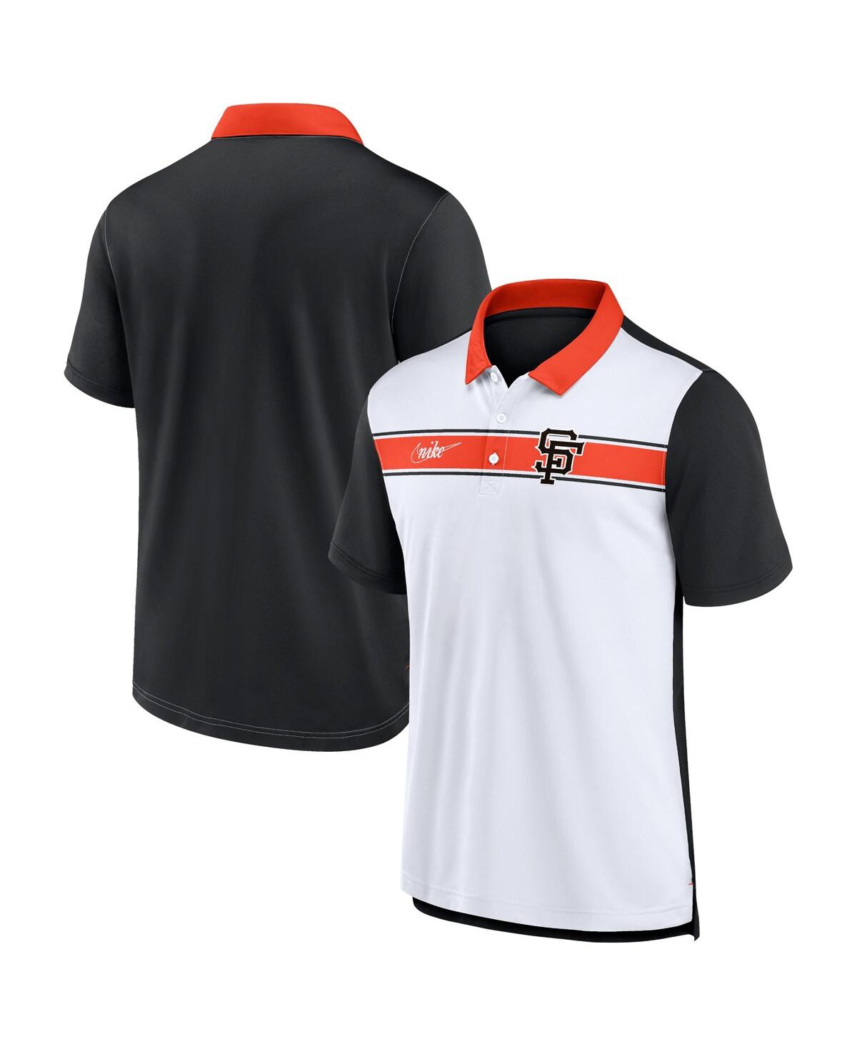 Shop Nike Men's  White, Black San Francisco Giants Rewind Stripe Polo Shirt In White,black