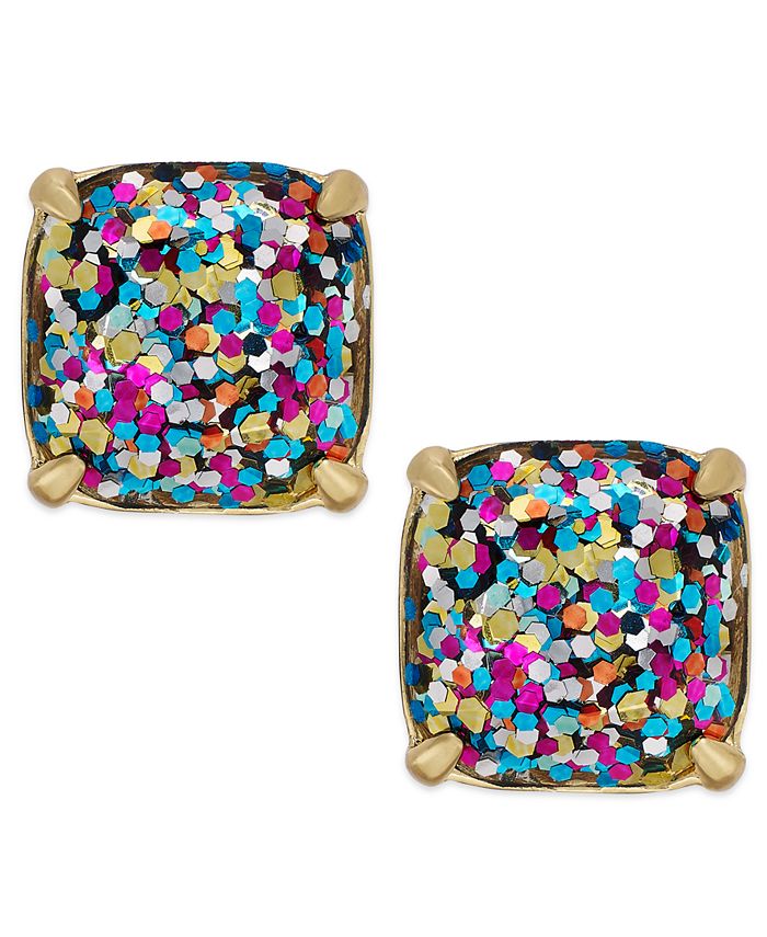 kate spade new york Gold-Tone Rainbow Glitter Large Square Stud Earrings &  Reviews - Earrings - Jewelry & Watches - Macy's