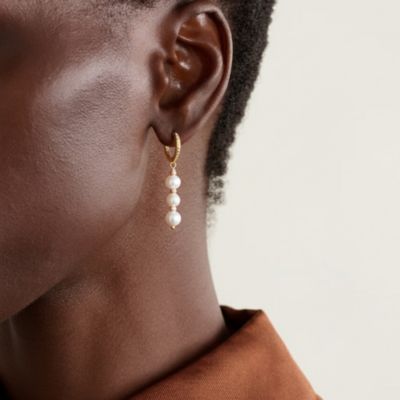 18K Gold Plated Freshwater Pearls with Rose Gold Beads- Mathilde Earrings For Women