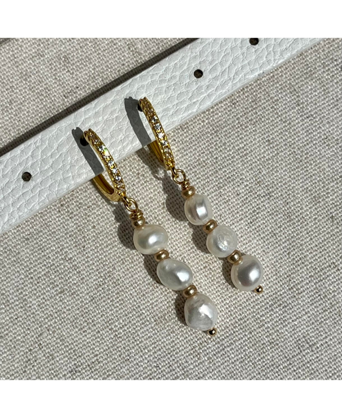 Joey Baby 18K Gold Plated Freshwater Pearls with Rose Gold Beads- Mathilde Earrings For Women