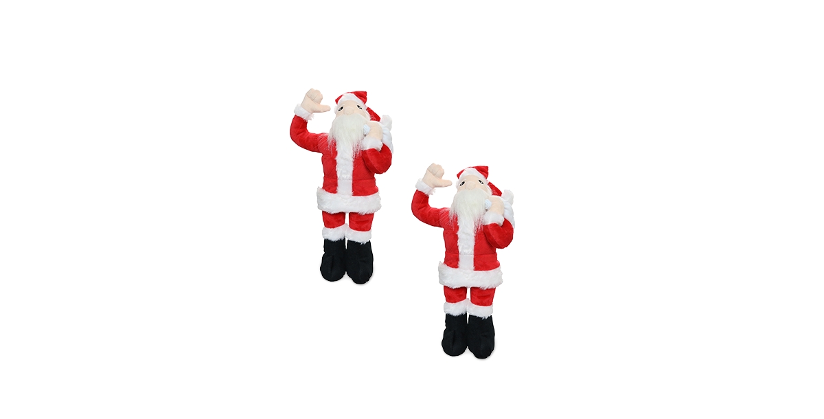 Arctic Santa, 2-Pack Dog Toys - Red