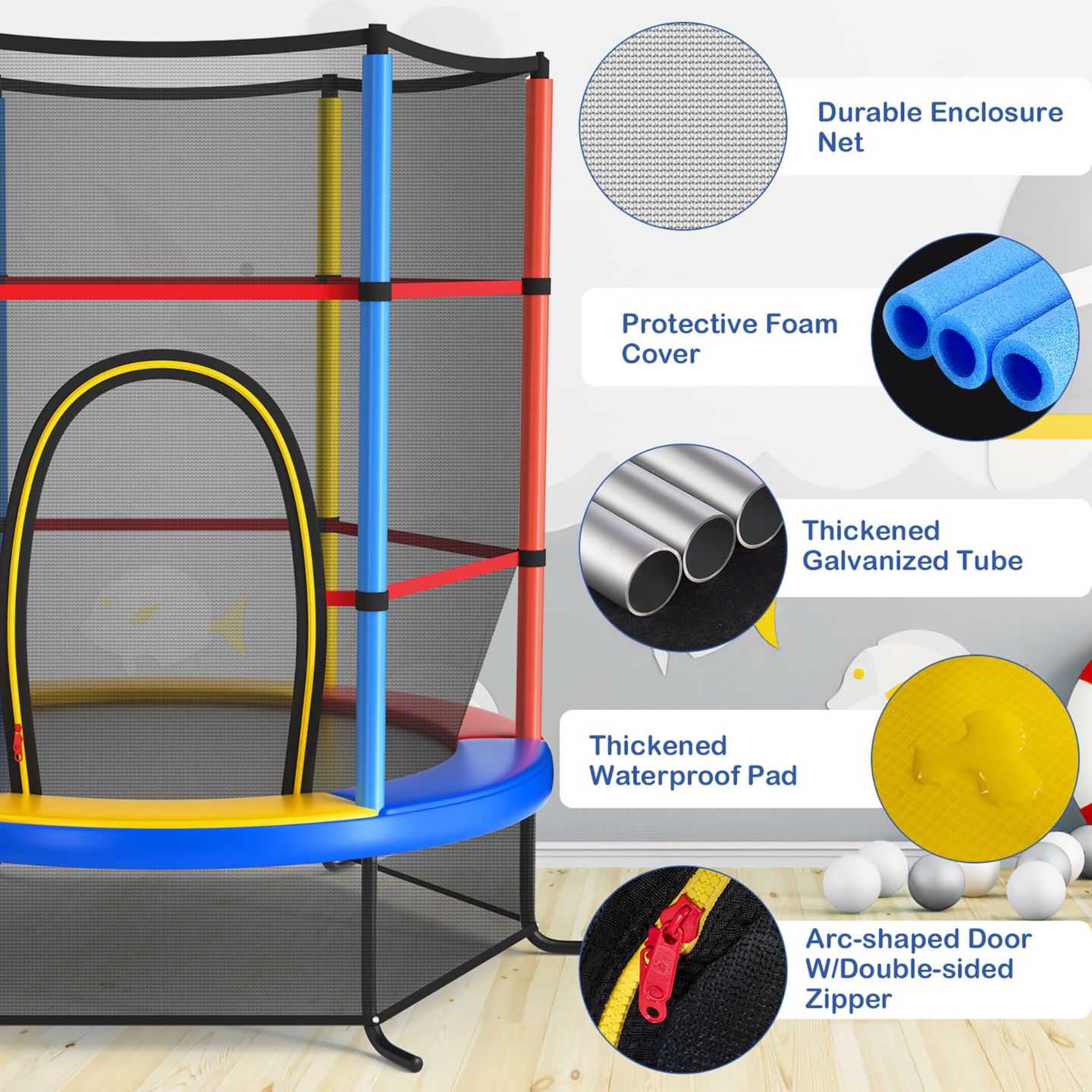 Детская игрушка Costway 55'' Kids Trampoline Bouncing Jumping Mat Recreational Trampoline — фото 11