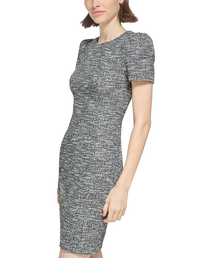 Calvin Klein Petite Tweed Sheath Crewneck Dress Macy's