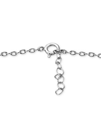 Cubic Zirconia Dangle Cross Ankle Bracelet in Sterling Silver, Created for Macy's