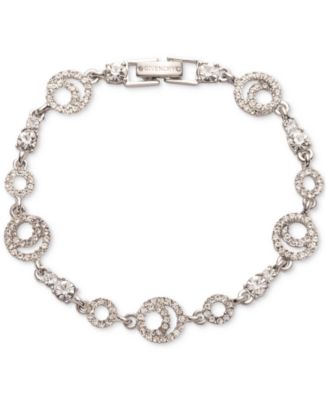 Givenchy - Silver-Tone Pav&eacute; Circle & Crystal Flex Bracelet