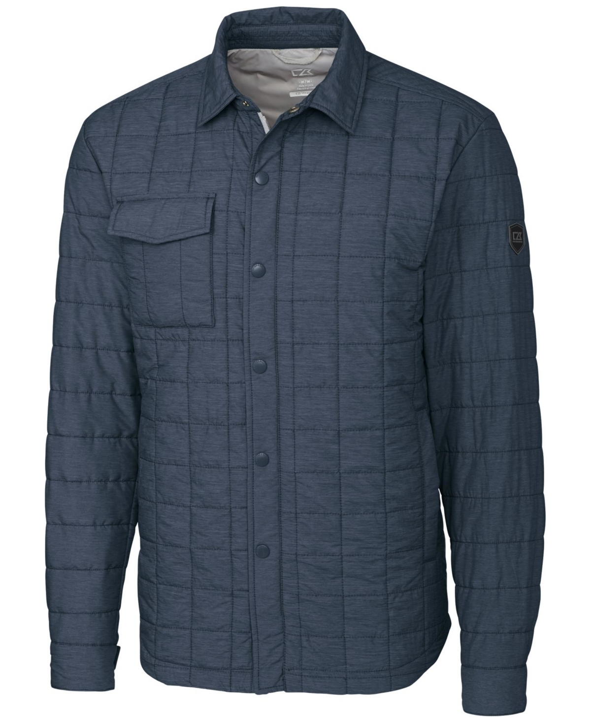 Rainier PrimaLoft Men's Big & Tall Eco Insulated Quilted Shirt Jacket - Dark Navy