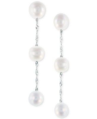 EFFY Collection EFFY® Cultured Freshwater Pearl Triple Drop Earrings in ...