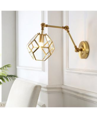 Honeycomb 7.5" 1-Light Modern Contemporary Arm-Adjustable Iron, Glass LED Sconce