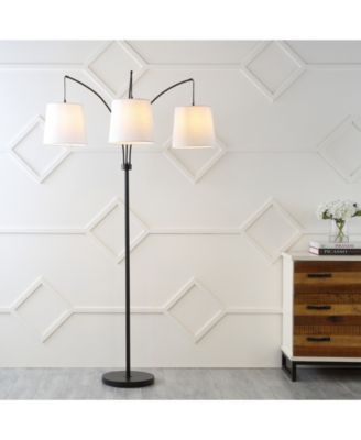 Sylva 72.5" 3-Light Mid-Century Modern Head-Adjustable Iron LED Arc Floor Lamp