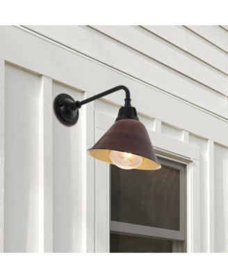 Croydon 9.63" 1-Light Farmhouse Industrial Indoor, Outdoor Iron LED Gooseneck Arm Outdoor Sconce