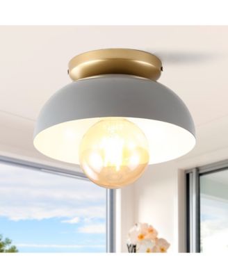 Paulina 8.5" 1-Light Classic Industrial Iron LED Flush Mount